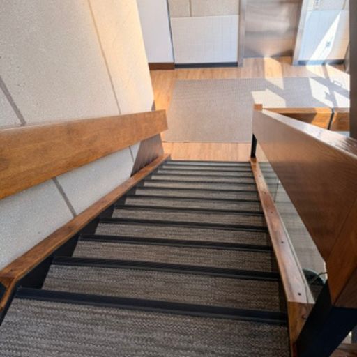Edward Jones commercial stair runner installation